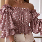 Pink polka dot sleeves / 2XL