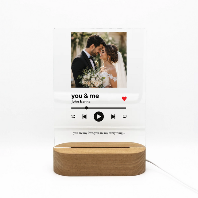 🎵 Personalized Spotify Song Acrylic Night Light – Custom Photo & Music Keepsake