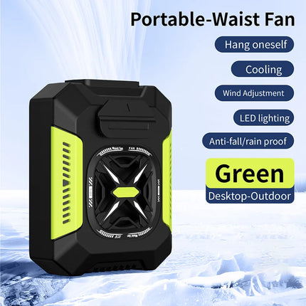 5000Mah Waist Fan Portable Hanging Neck Fan Wearable Shirt Fan With 3 Speed Personal Cool Clip Belt Fan For Outdoor Travel