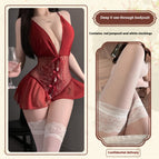 Red White Silk Stockings / Average Size